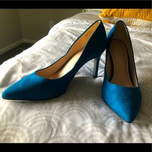 Kelly & Katie Teal Suede Pumps